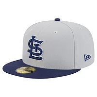 Men's New Era  Gray/Navy St. Louis Cardinals Colorpack Two-Tone 59FIFTY Fitted Hat