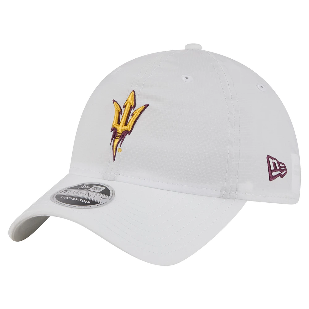 Men's New Era White Arizona State Sun Devils Active Ripstop 9TWENTY Adjustable Hat