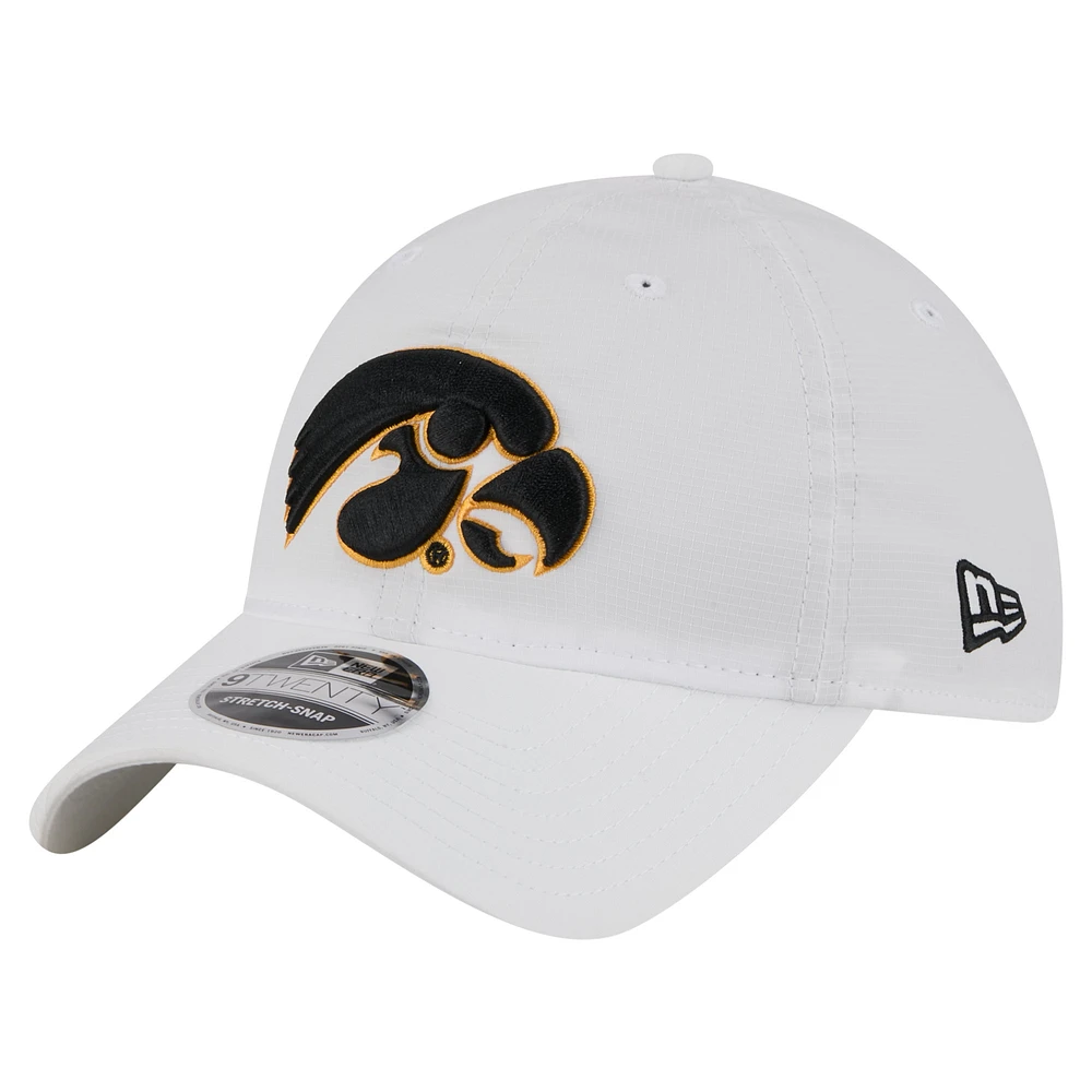 Men's New Era White Iowa Hawkeyes Active Ripstop 9TWENTY Adjustable Hat