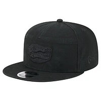 Men's New Era Black Florida Gators Adventure Canvas Split Panel 9FIFTY Snapback Hat