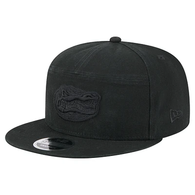 Men's New Era Black Florida Gators Adventure Canvas Split Panel 9FIFTY Snapback Hat