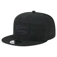 Men's New Era Black Florida Gators Adventure Canvas Split Panel 9FIFTY Snapback Hat