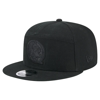 Men's New Era Black Florida State Seminoles Adventure Canvas Split Panel 9FIFTY Snapback Hat