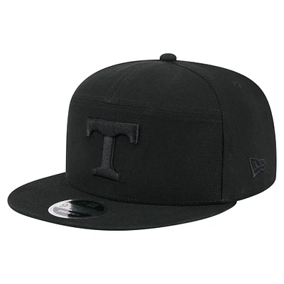 Men's New Era Black Tennessee Volunteers Adventure Canvas Split Panel 9FIFTY Snapback Hat
