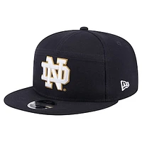 Men's New Era Navy Notre Dame Fighting Irish Adventure Canvas Split Panel 9FIFTY Snapback Hat
