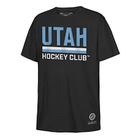 Youth Mitchell & Ness Black NHL Utah Secondary Logo T-Shirt