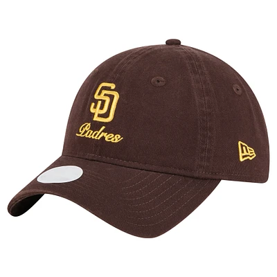 Women's New Era  Brown San Diego Padres Preppy Team 9TWENTY Adjustable Hat