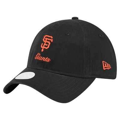 Women's New Era  Black San Francisco Giants Preppy Team 9TWENTY Adjustable Hat