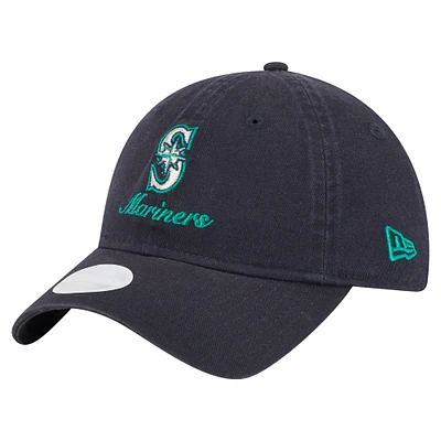 Women's New Era  Navy Seattle Mariners Preppy Team 9TWENTY Adjustable Hat