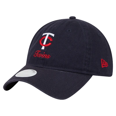 Women's New Era  Navy Minnesota Twins Preppy Team 9TWENTY Adjustable Hat