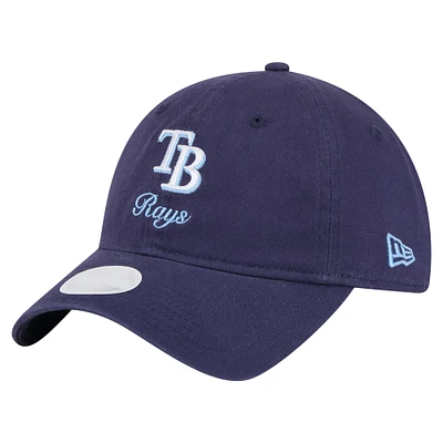 Women's New Era  Navy Tampa Bay Rays Preppy Team 9TWENTY Adjustable Hat
