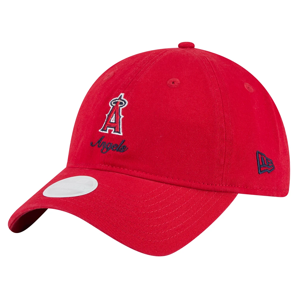 Women's New Era Red Los Angeles Angels Preppy Team 9TWENTY Adjustable Hat