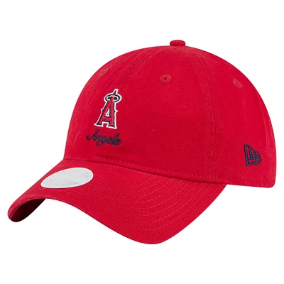 Women's New Era  Red Los Angeles Angels Preppy Team 9TWENTY Adjustable Hat