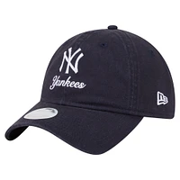 Women's New Era  Navy New York Yankees Preppy Team 9TWENTY Adjustable Hat
