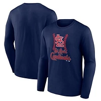 Men's Navy St. Louis Cardinals Fastball Long Sleeve T-Shirt