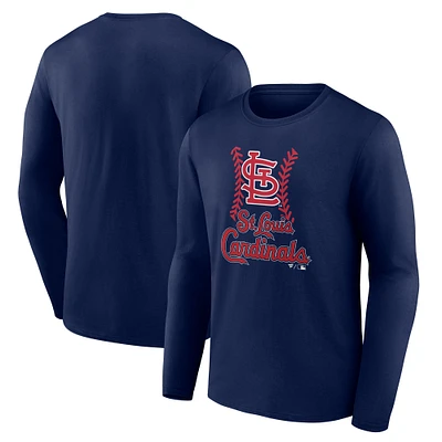 Men's Navy St. Louis Cardinals Fastball Long Sleeve T-Shirt