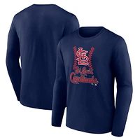 Men's Navy St. Louis Cardinals Fastball Long Sleeve T-Shirt