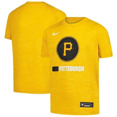 Youth Nike Gold Pittsburgh Pirates Authentic Collection City Connect Velocity Performance T-Shirt