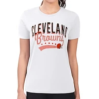 Women's G-III 4Her by Carl Banks White Cleveland Browns Filigree T-Shirt