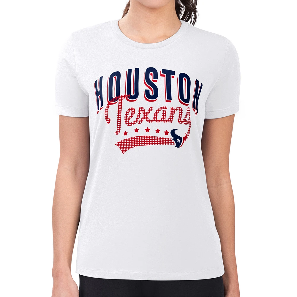 Women's G-III 4Her by Carl Banks White Houston Texans Filigree T-Shirt