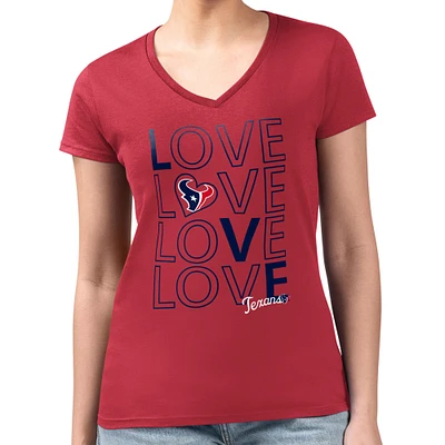 Women's G-III 4Her by Carl Banks Red Houston Texans Large Love Team V-Neck T-Shirt