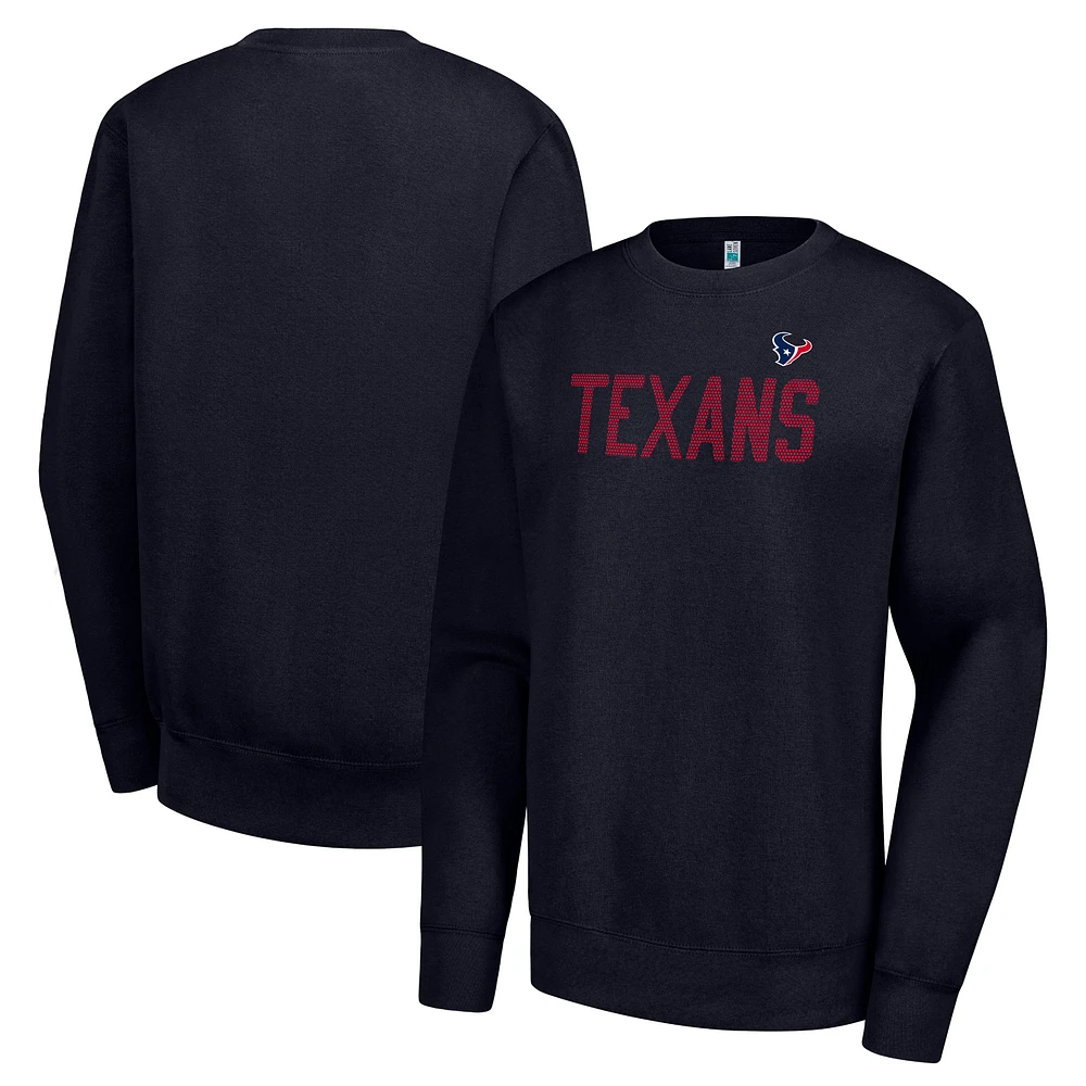 Women's G-III 4Her by Carl Banks Navy Houston Texans Dot Print Fleece Pullover Sweatshirt