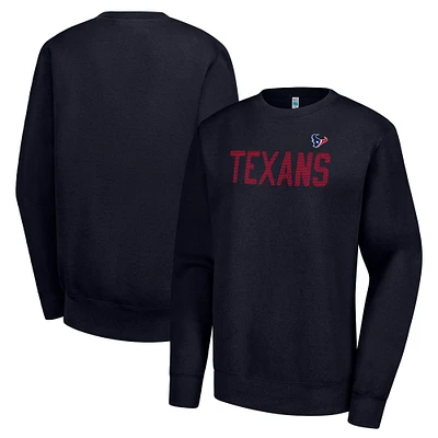 Women's G-III 4Her by Carl Banks Navy Houston Texans Dot Print Fleece Pullover Sweatshirt