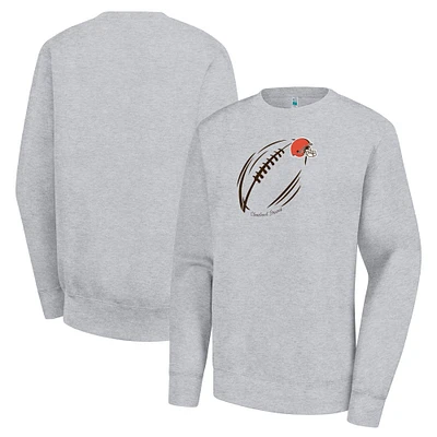 Women's G-III 4Her by Carl Banks  Heather Gray Cleveland Browns Football Team Graphic Tri-Blend Fleece Pullover Sweatshirt