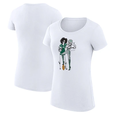 Women's G-III 4Her by Carl Banks White New York Jets Football Girls Fitted T-Shirt
