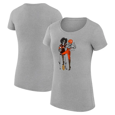 Women's G-III 4Her by Carl Banks Heather Gray Cleveland Browns Football Girls Fitted T-Shirt