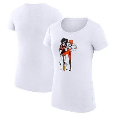 Women's G-III 4Her by Carl Banks White Cleveland Browns Football Girls Fitted T-Shirt