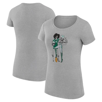 Women's G-III 4Her by Carl Banks Heather Gray New York Jets Football Girls Fitted T-Shirt
