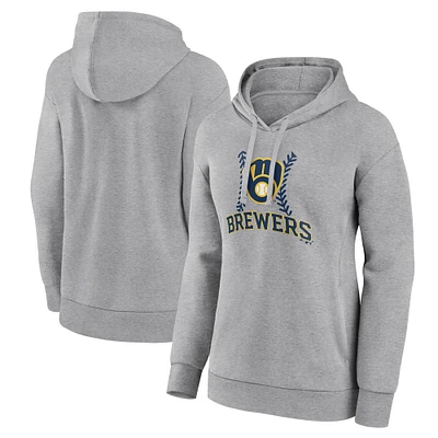 Women's Gray Milwaukee Brewers Fastball Pullover Hoodie
