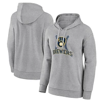 Women's Gray Milwaukee Brewers Fastball Pullover Hoodie