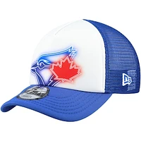 Toddler New Era  White/Royal Toronto Blue Jays Painted A-Frame 9FORTY Trucker Adjustable Hat