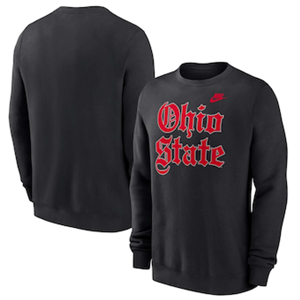 Men's Nike Black Ohio State Buckeyes Old English Fleece Sweatshirt