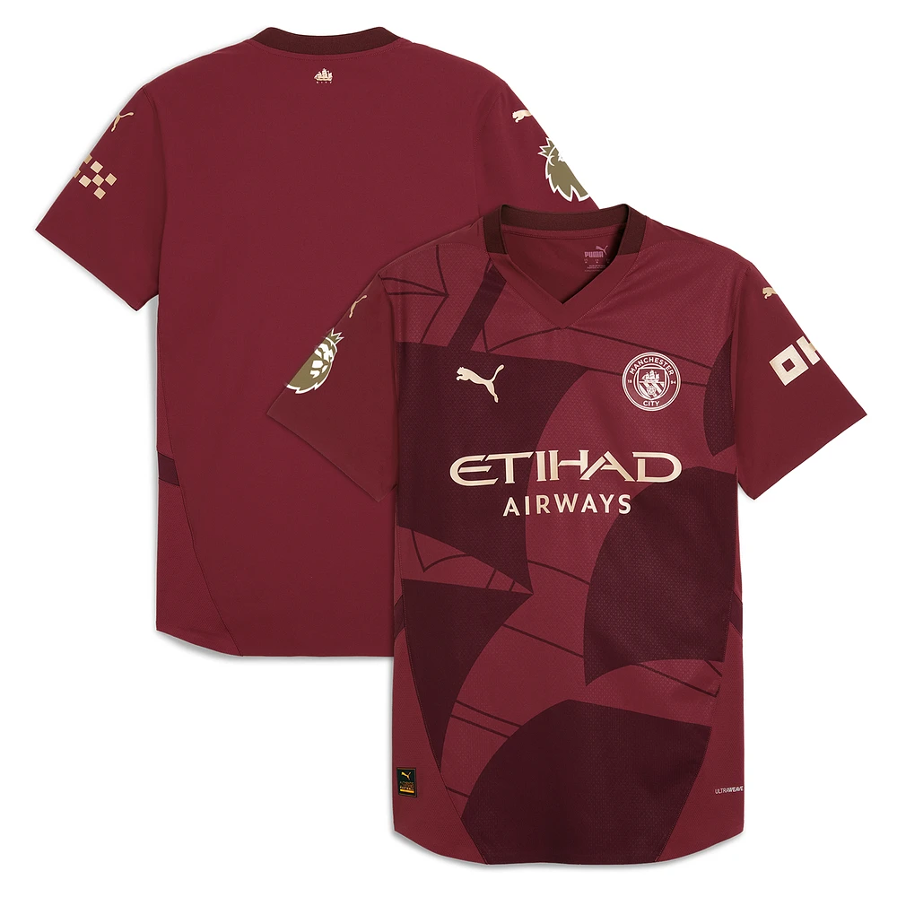 Men's Puma  Burgundy Manchester City 2024/25 Third Authentic Jersey