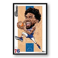 Joel Embiid Philadelphia 76ers Framed 14" x 20" Player Caricature Art