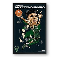 Giannis Antetokounmpo Milwaukee Bucks Framed 14" x 20" Player Caricature Art
