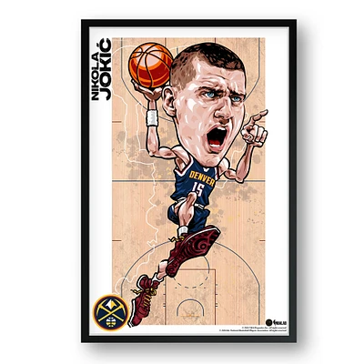 Nikola Jokic Denver Nuggets Framed 14" x 20" Player Caricature Art