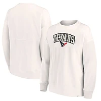 Women's Fanatics Cream Houston Texans Leopard Team Pullover Sweatshirt