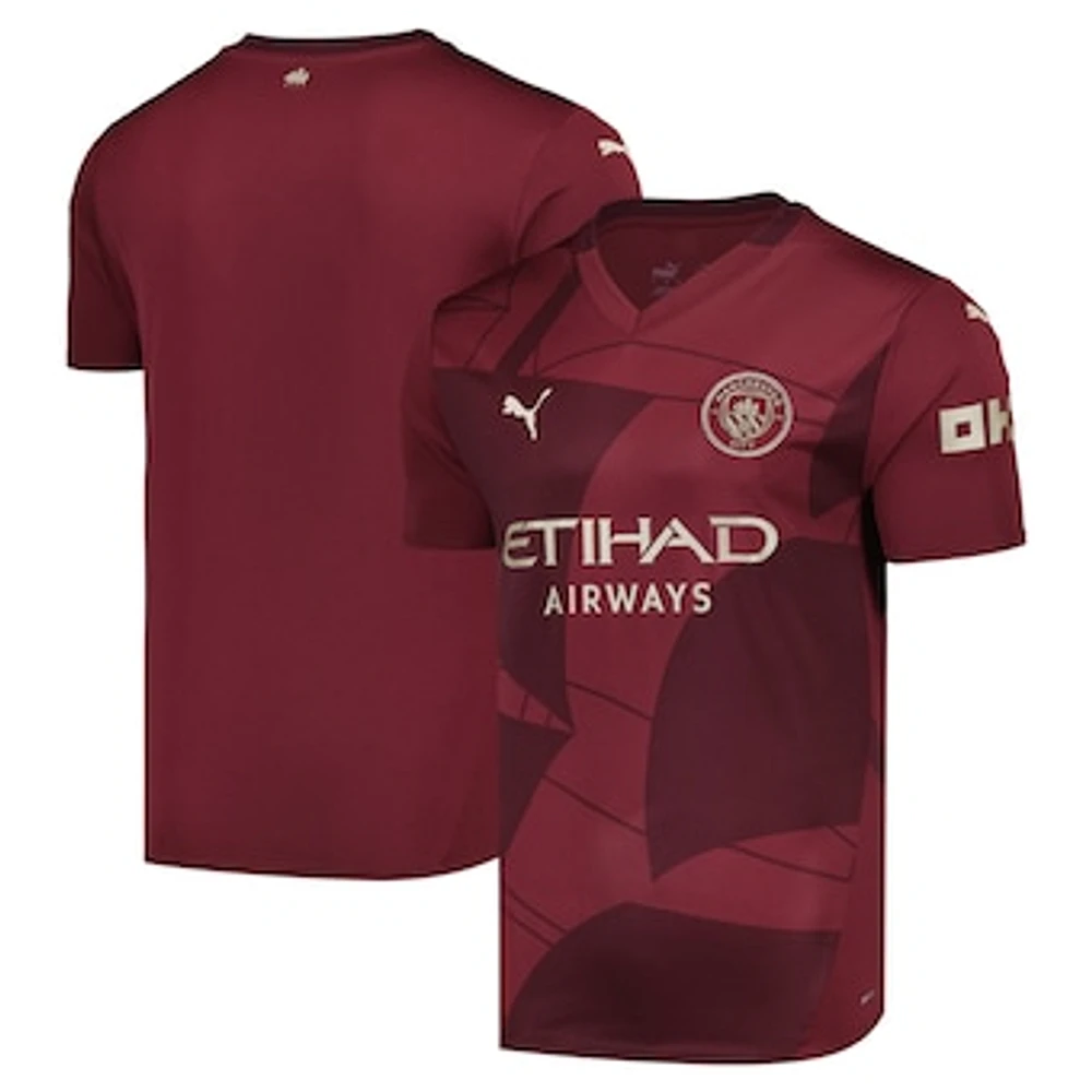 Men's Puma  Burgundy Manchester City 2024/25 Third Replica Blank Jersey