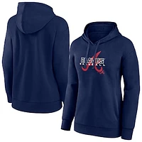 Women's Navy Atlanta Braves Stellar Pullover Hoodie