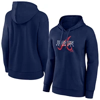 Women's Navy Atlanta Braves Stellar Pullover Hoodie