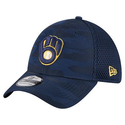 Men's New Era Navy Milwaukee Brewers Subtle Camo 39THIRTY Flex Hat