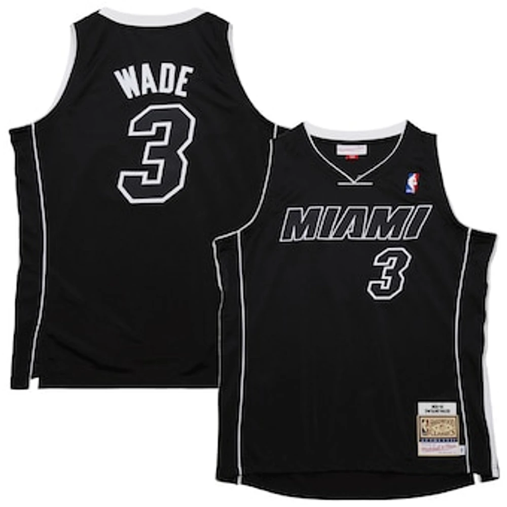 Men's Mitchell & Ness Dwyane Wade Black Miami Heat 2011/12 Hardwood Classics Authentic Jersey