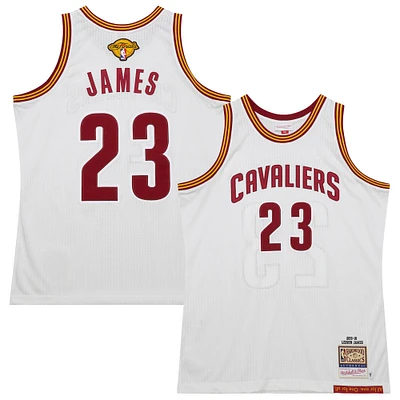 Men's Mitchell & Ness LeBron James White Cleveland Cavaliers 2015/16 Hardwood Classics Authentic Jersey