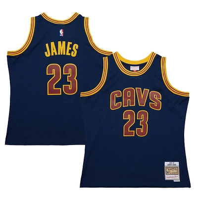 Men's Mitchell & Ness LeBron James Navy Cleveland Cavaliers 2015/16 Hardwood Classics Swingman Jersey