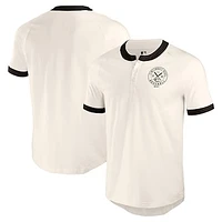 Men's Darius Rucker Collection by Fanatics White Cincinnati Reds Henley Raglan T-Shirt