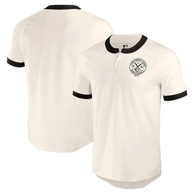 Men's Darius Rucker Collection by Fanatics White Cincinnati Reds Henley Raglan T-Shirt